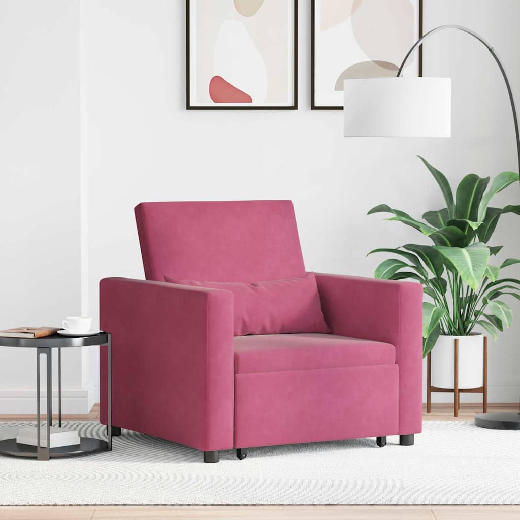 Cama de Sofá Dobrável Individual com Rodas Amarelo Veludo
