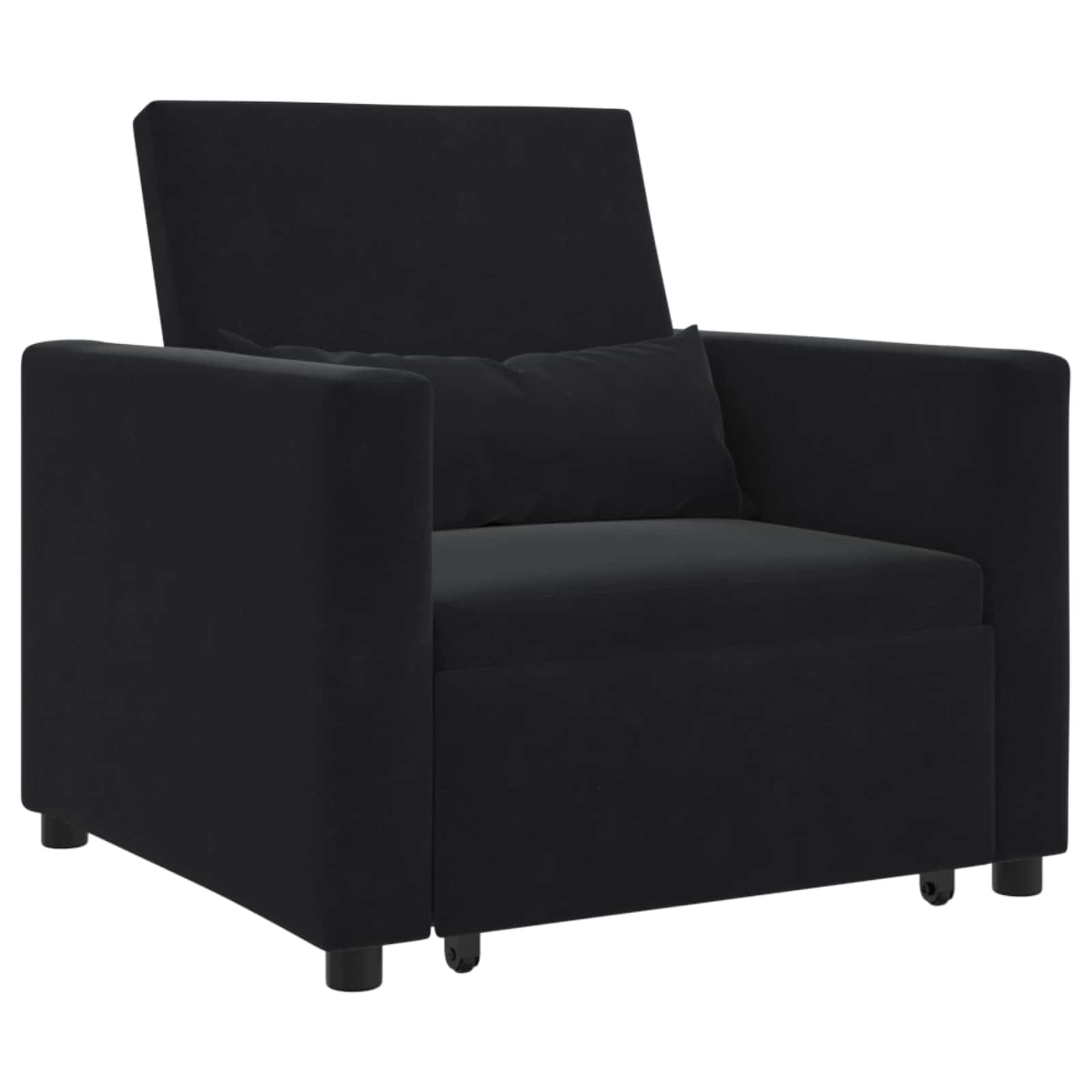 Cama de Sofá Dobrável Individual com Rodas Amarelo Veludo