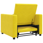 Cama Sofá Desplegable Individual con ruedas Amarillo Terciopelo