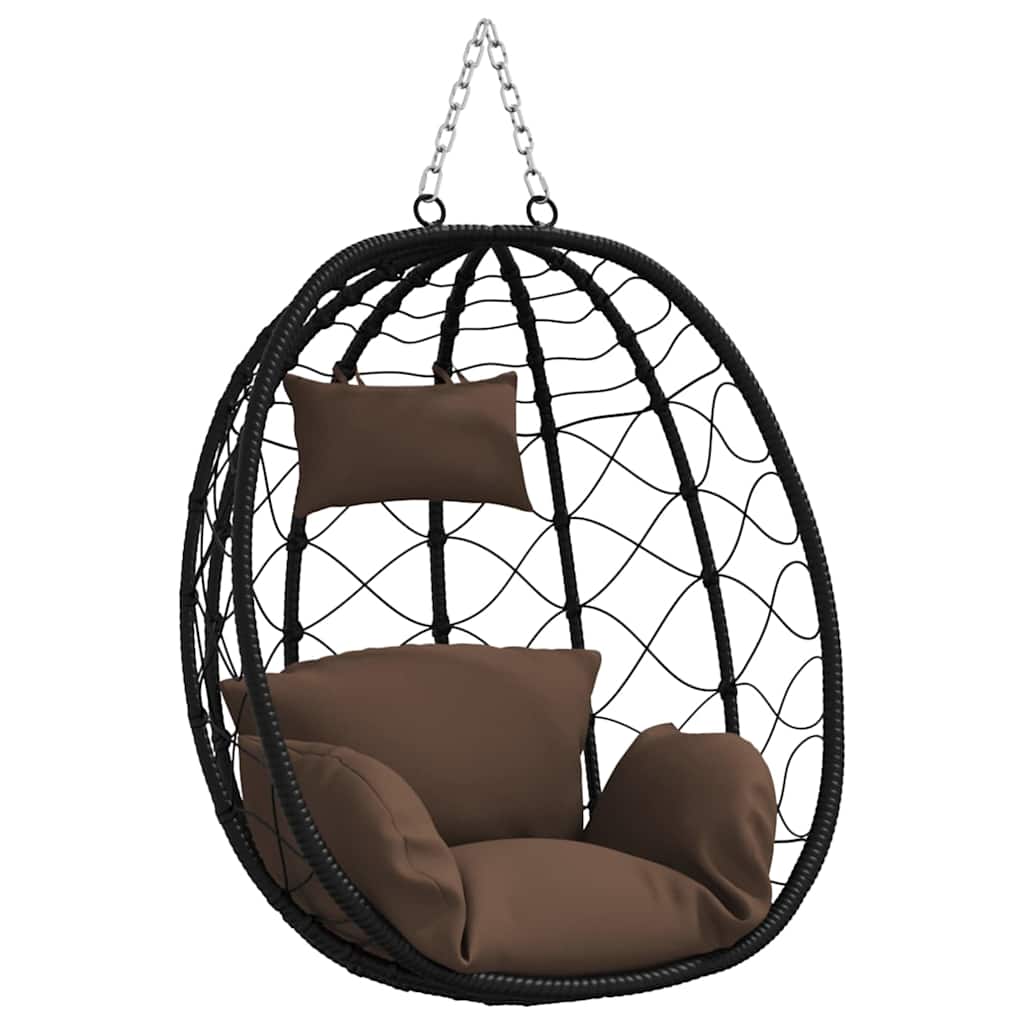 Silla huevo colgante Café 91,5 x 54,5 x 107 cm ratán sintético