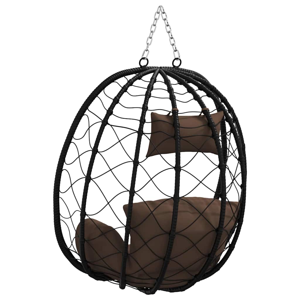 Silla huevo colgante Café 91,5 x 54,5 x 107 cm ratán sintético