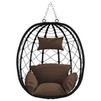 Silla huevo colgante Café 91,5 x 54,5 x 107 cm ratán sintético