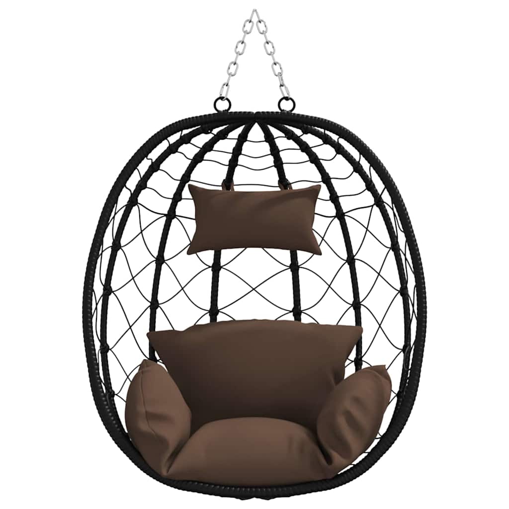Silla huevo colgante Café 91,5 x 54,5 x 107 cm ratán sintético