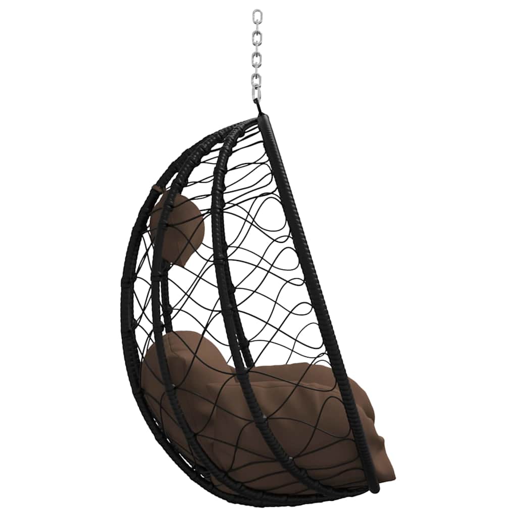 Silla huevo colgante Café 91,5 x 54,5 x 107 cm ratán sintético