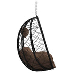 Silla huevo colgante Café 91,5 x 54,5 x 107 cm ratán sintético