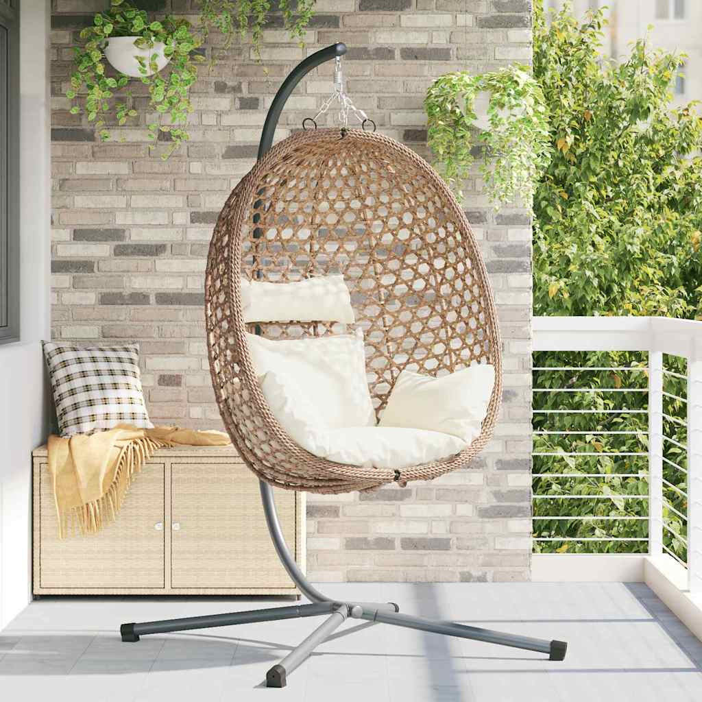 Hanging Egg Chair Anthracite and Black 104 x 100 x 191 cm
