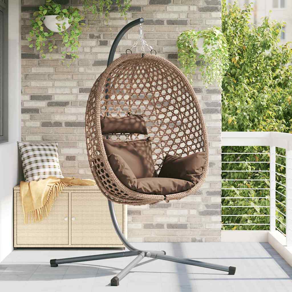 Hanging Egg Chair Anthracite and Black 104 x 100 x 191 cm