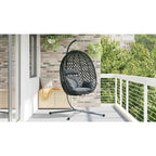 Silla huevo colgante Antracita y negro 104 x 100 x 191 cm