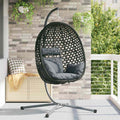 Silla huevo colgante Antracita y negro 104 x 100 x 191 cm