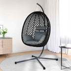 Silla huevo colgante Antracita y negro 104 x 100 x 191 cm