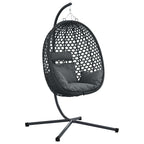 Silla huevo colgante Antracita y negro 104 x 100 x 191 cm