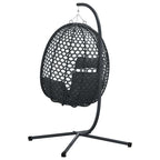 Silla huevo colgante Antracita y negro 104 x 100 x 191 cm