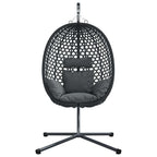 Silla huevo colgante Antracita y negro 104 x 100 x 191 cm
