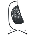 Silla huevo colgante Antracita y negro 104 x 100 x 191 cm