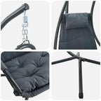 Silla huevo colgante Manual Antracita 94 x 107 x 196,5 cm Acero