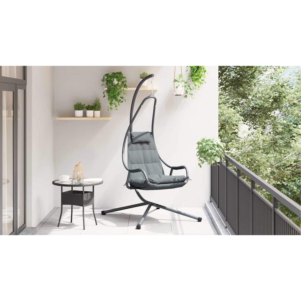 Silla huevo colgante Manual Antracita 94 x 107 x 196,5 cm Acero