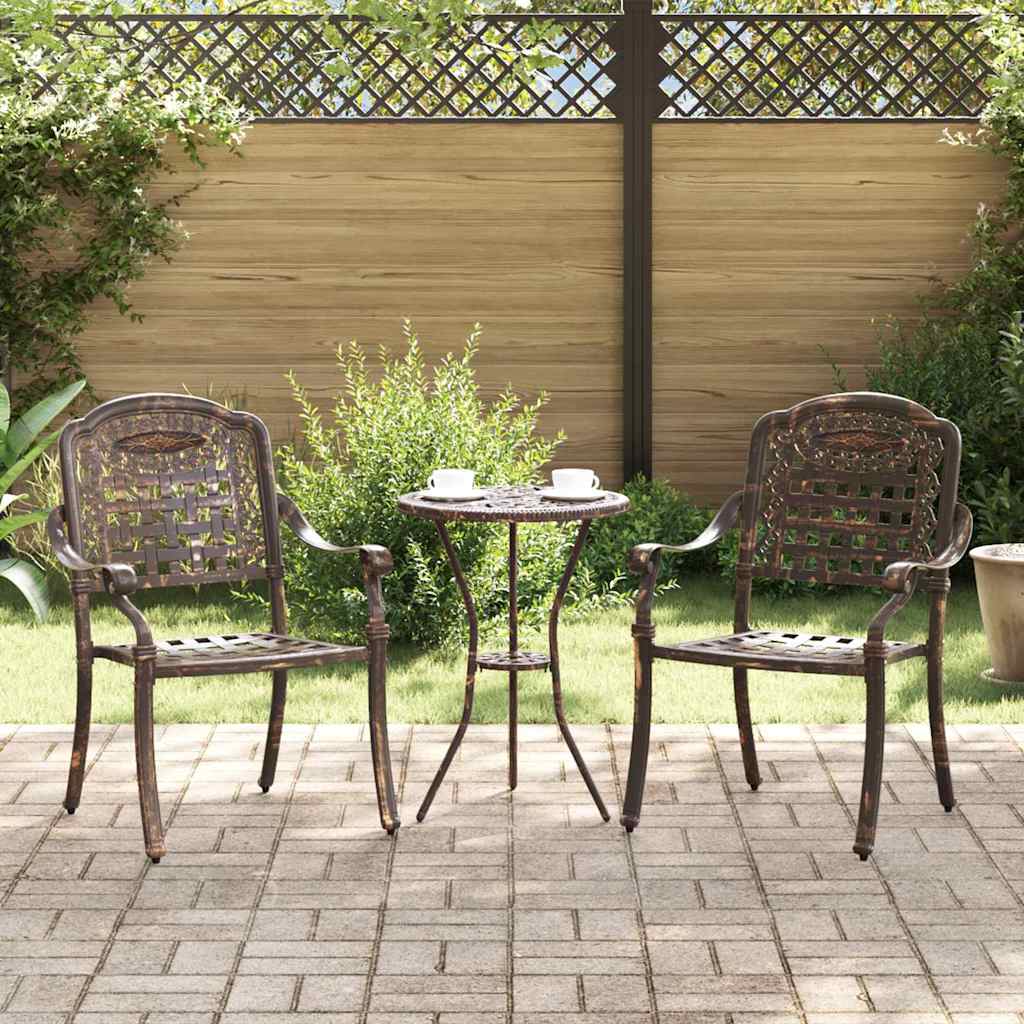Silla de Jardín 2 pcs 55 x 56,5 x 91cm Aluminio