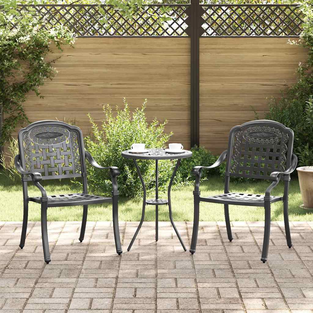 Silla de Jardín 2 pcs 55 x 56,5 x 91cm Aluminio
