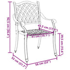 Silla de Jardín 2 pcs 56 x 55 x 92.5cm Aluminio