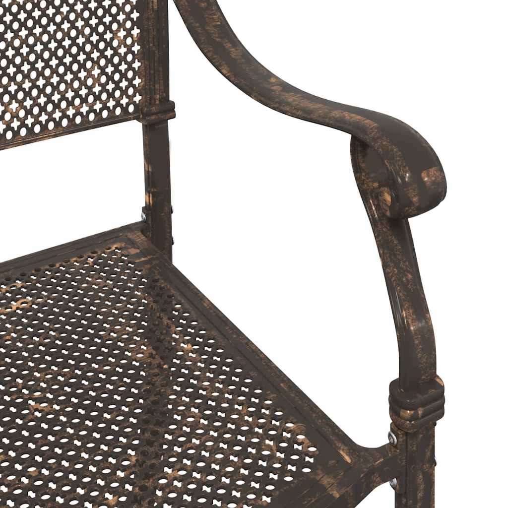 Silla de Jardín 2 pcs Bronce 55 x 55 x 92,5cm Aluminio
