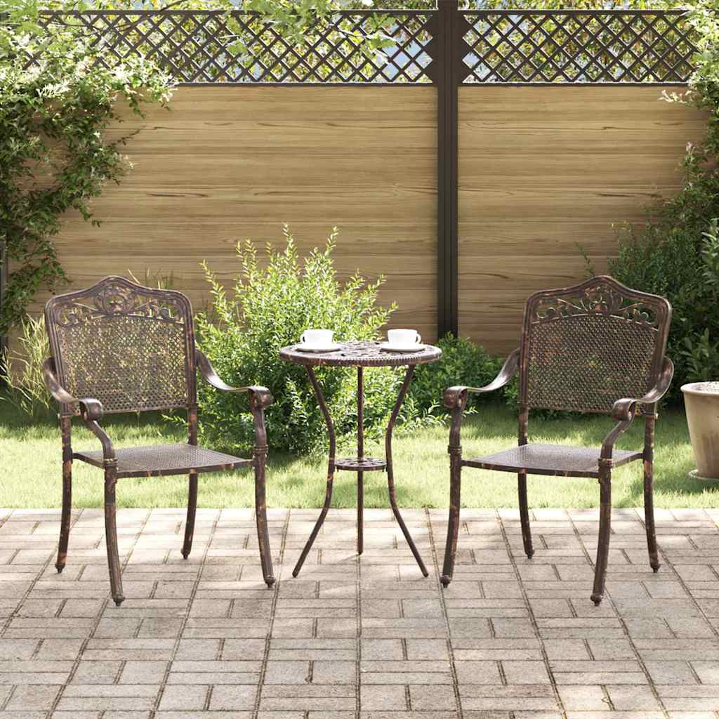 Silla de Jardín 2 pcs Bronce 55 x 55 x 92,5cm Aluminio