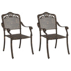 Silla de Jardín 2 pcs Bronce 55 x 55 x 92,5cm Aluminio