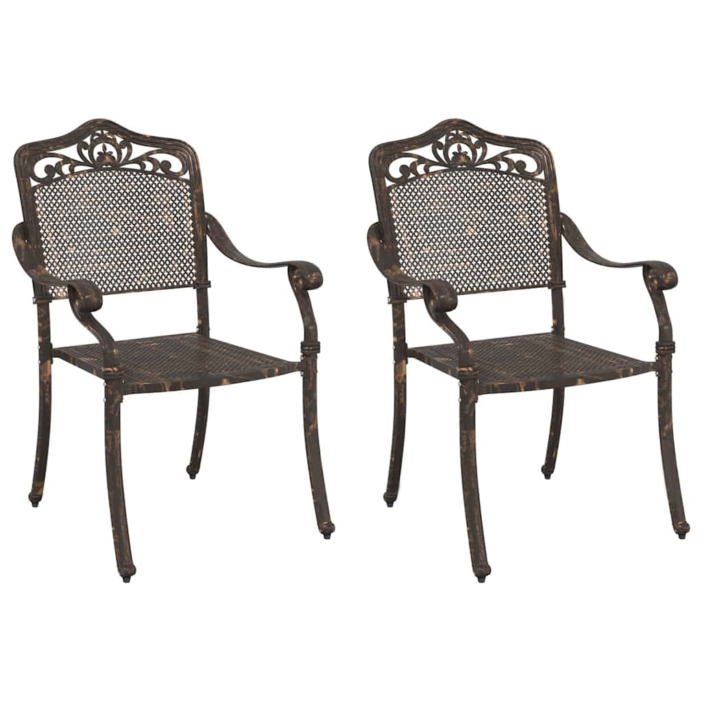 Silla de Jardín 2 pcs Bronce 55 x 55 x 92,5cm Aluminio