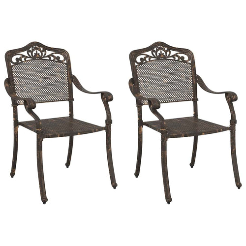 Silla de Jardín 2 pcs Bronce 55 x 55 x 92,5cm Aluminio