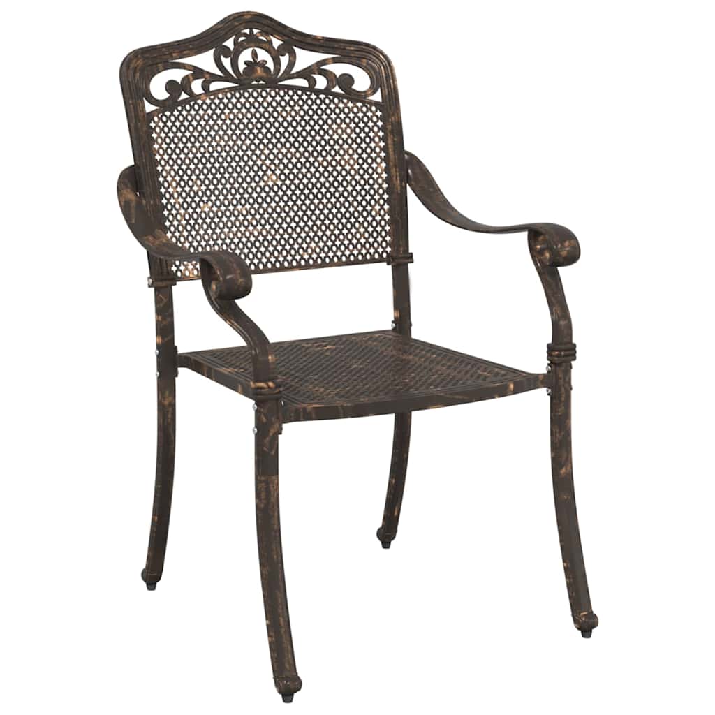 Silla de Jardín 2 pcs Bronce 55 x 55 x 92,5cm Aluminio
