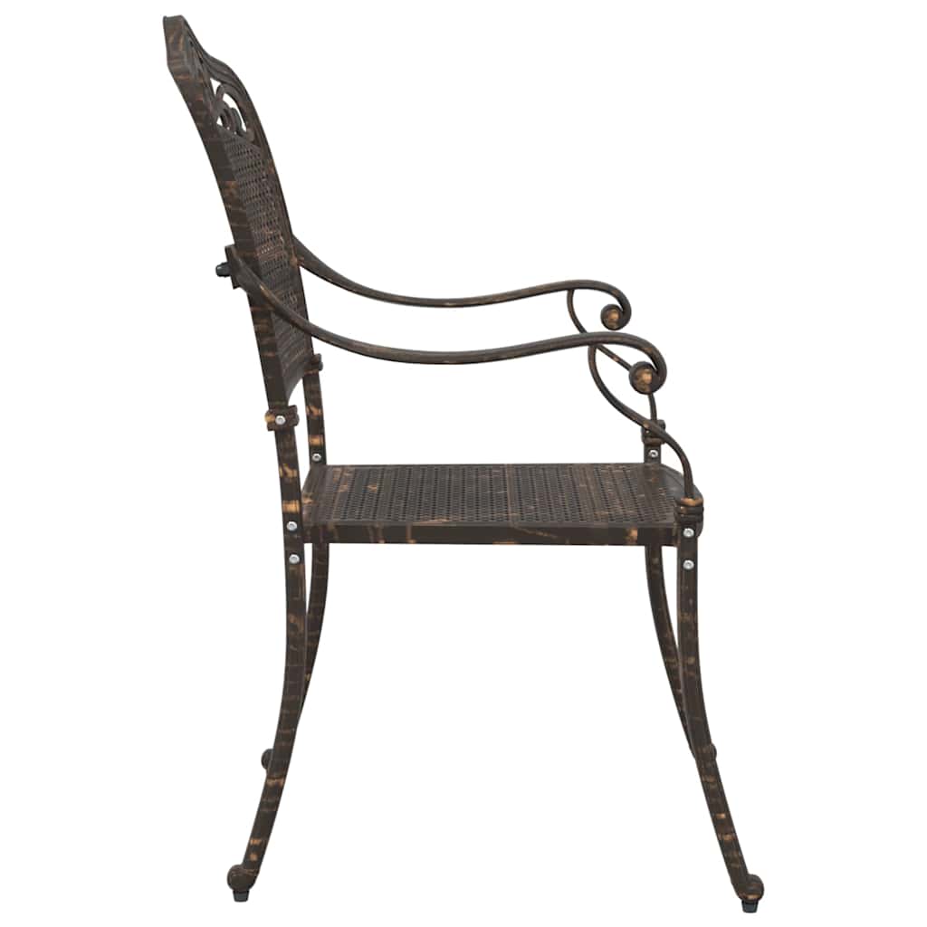 Silla de Jardín 2 pcs Bronce 55 x 55 x 92,5cm Aluminio