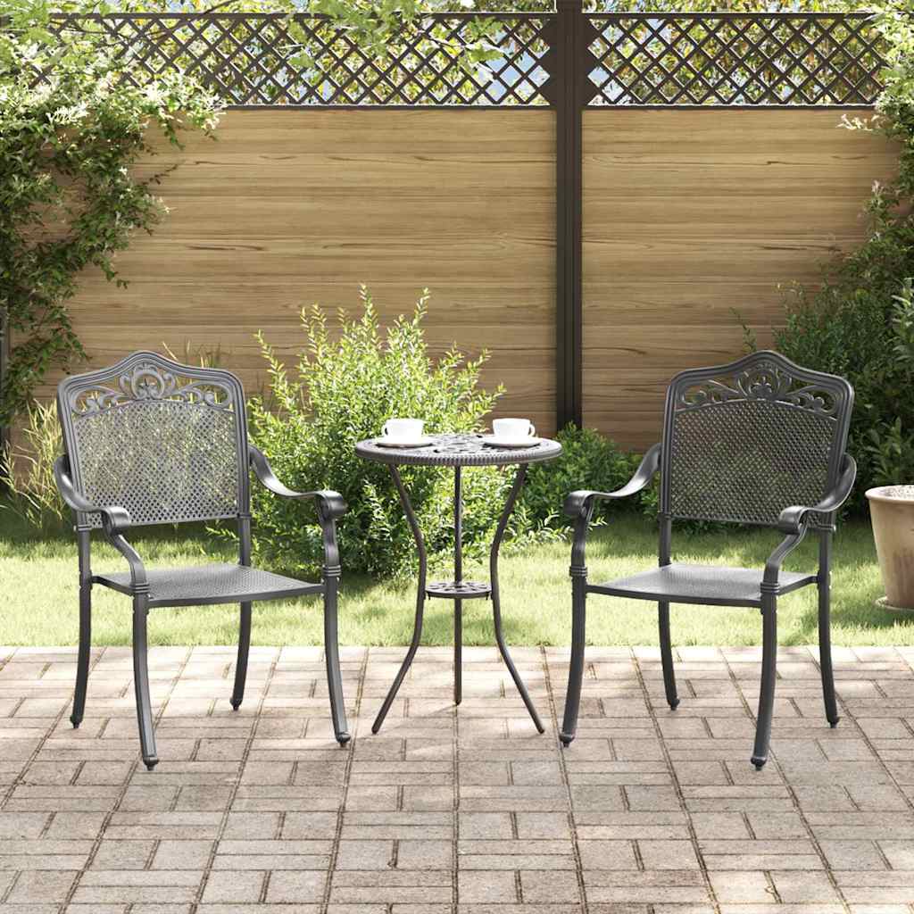 Silla de Jardín 2 pcs Negro 55 x 55 x 92,5cm Aluminio