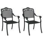 Silla de Jardín 2 pcs Negro 55 x 55 x 92,5cm Aluminio