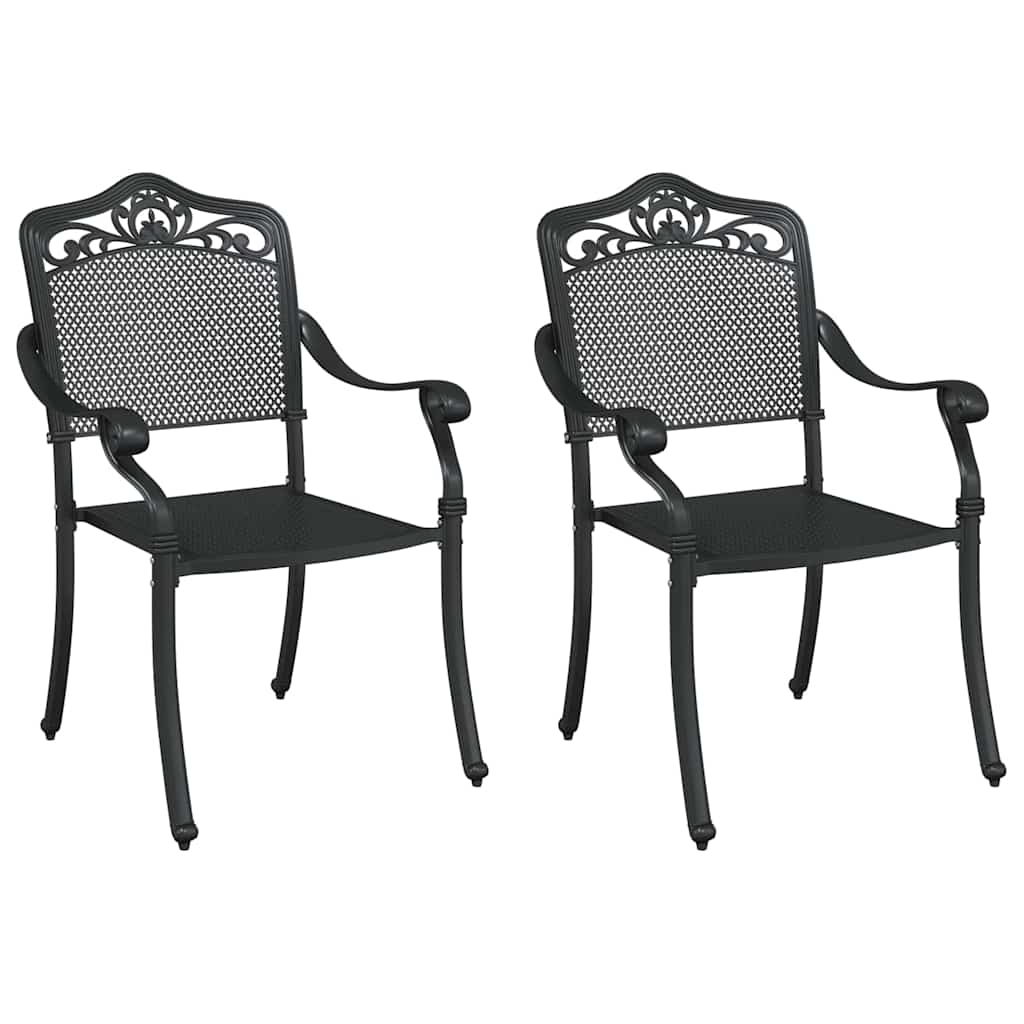 Silla de Jardín 2 pcs Negro 55 x 55 x 92,5cm Aluminio