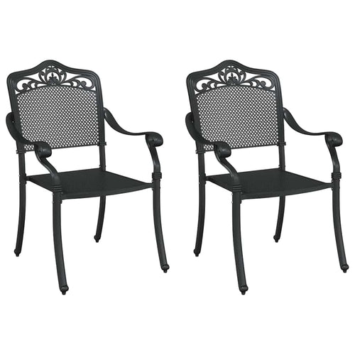 Silla de Jardín 2 pcs Negro 55 x 55 x 92,5cm Aluminio