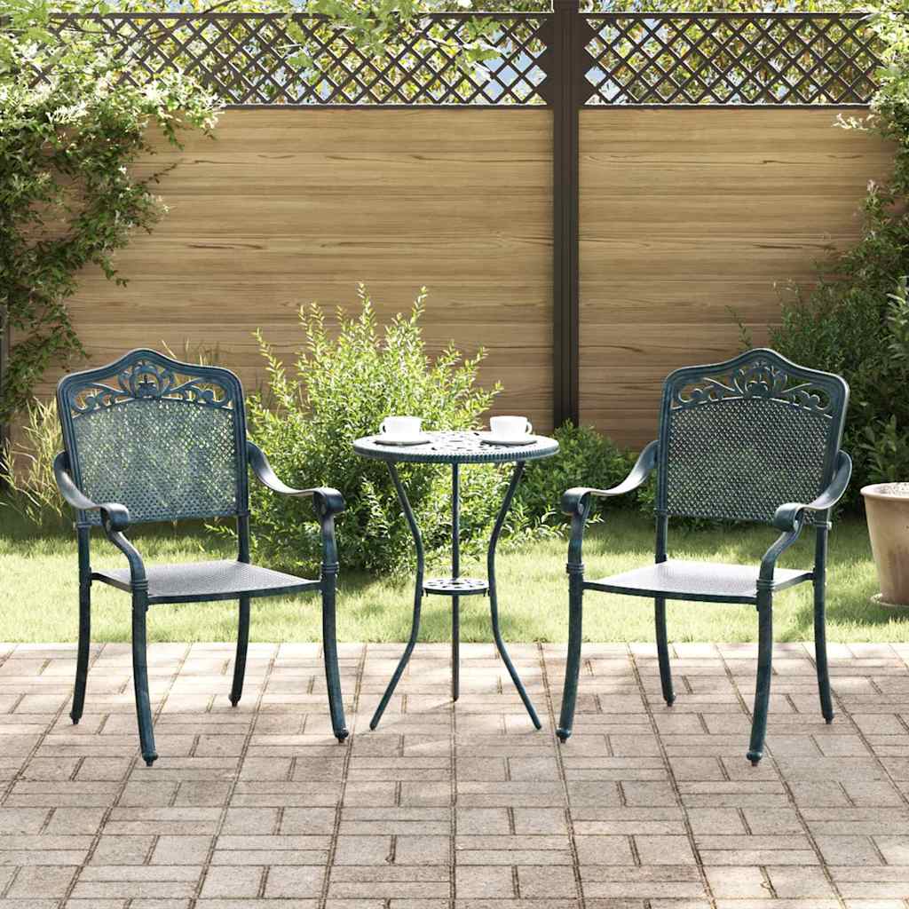 Silla de Jardín 2 pcs Verde 64 x 62 x 93cm Aluminio