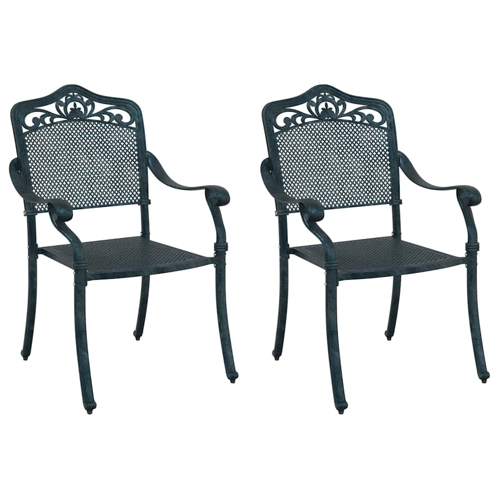 Silla de Jardín 2 pcs Verde 64 x 62 x 93cm Aluminio