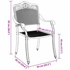 Silla de Jardín 2 pcs Verde 64 x 62 x 93cm Aluminio