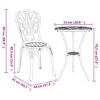 Juego Bistro de Jardín 3 pcs Aluminio