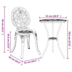 Juego Bistro de Jardín 3 pcs Aluminio