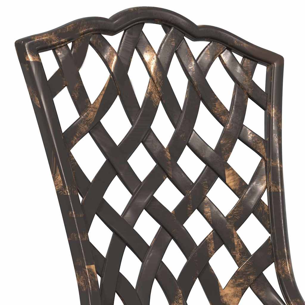 Silla de Jardín 2 pcs Bronce 39 x 40 x 87 cm Aluminio