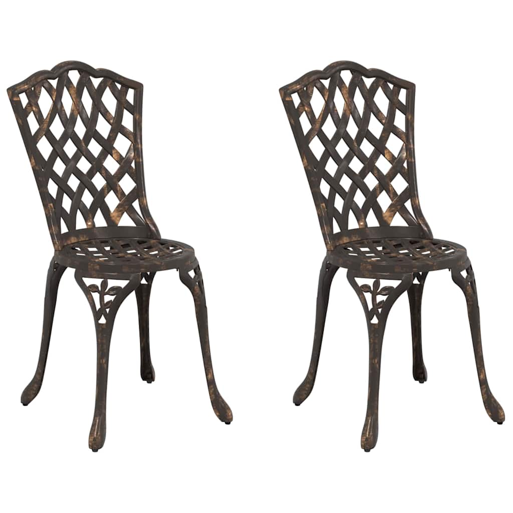 Silla de Jardín 2 pcs Bronce 39 x 40 x 87 cm Aluminio