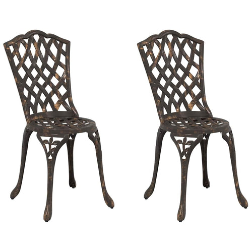 Cadeira de Jardim 2 peças Bronze 39 x 40 x 87 cm Alumínio