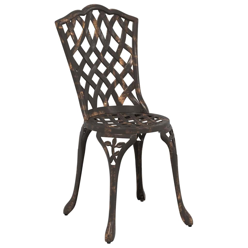 Silla de Jardín 2 pcs Bronce 39 x 40 x 87 cm Aluminio