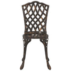 Silla de Jardín 2 pcs Bronce 39 x 40 x 87 cm Aluminio