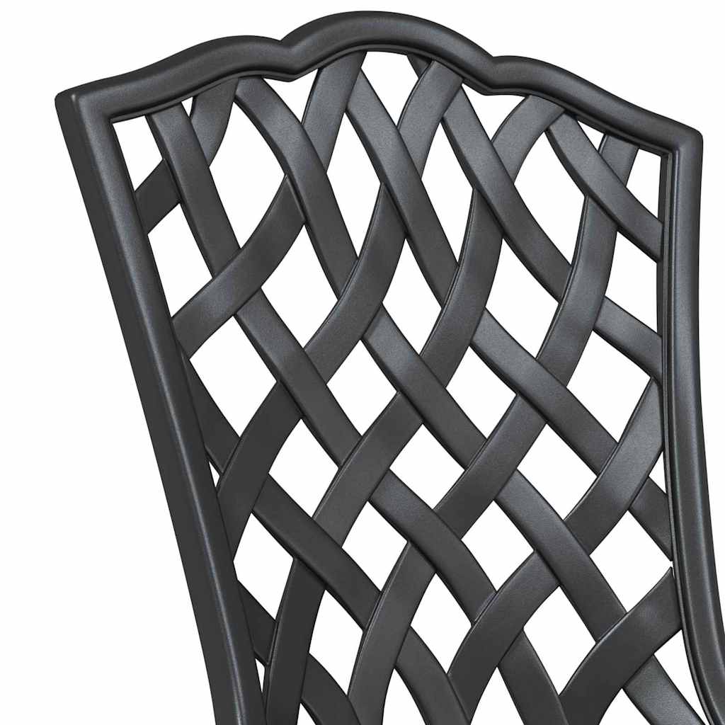 Silla de Jardín 2 pcs Negro 39 x 40 x 87 cm Aluminio