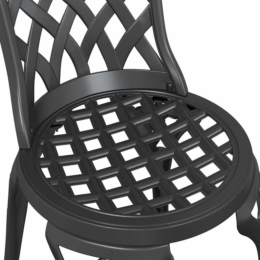 Silla de Jardín 2 pcs Negro 39 x 40 x 87 cm Aluminio