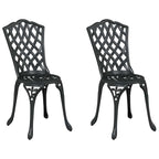 Silla de Jardín 2 pcs Negro 39 x 40 x 87 cm Aluminio