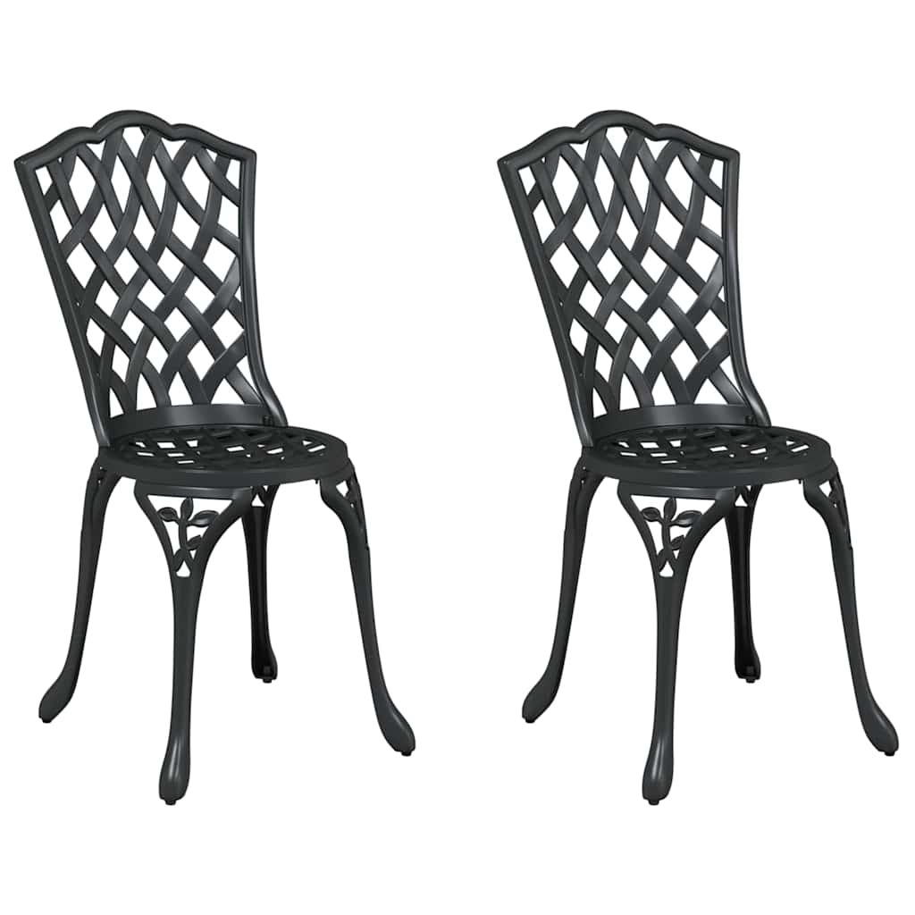 Silla de Jardín 2 pcs Negro 39 x 40 x 87 cm Aluminio