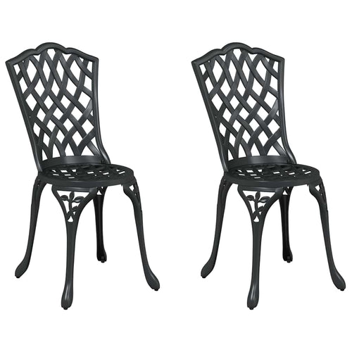 Silla de Jardín 2 pcs Negro 39 x 40 x 87 cm Aluminio