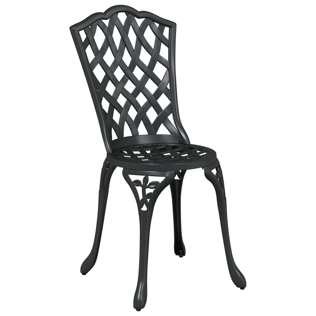 Silla de Jardín 2 pcs Negro 39 x 40 x 87 cm Aluminio
